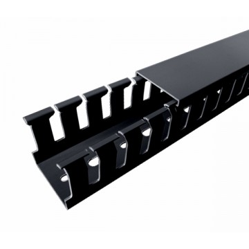 PVC Wiring Ducts Wide Slot - Black