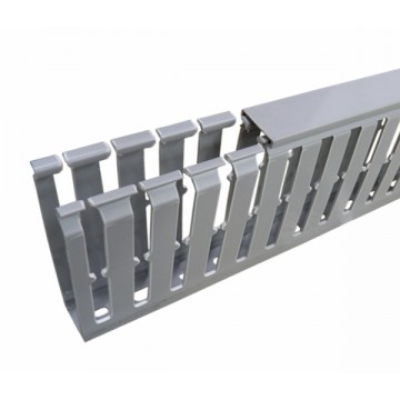 PVC Wiring Ducts Wide Slot - Light Grey